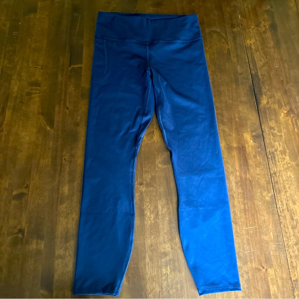 New Under Armourโ Large Tall LGT Fitted High Rise Ankle Legging Navy Blue